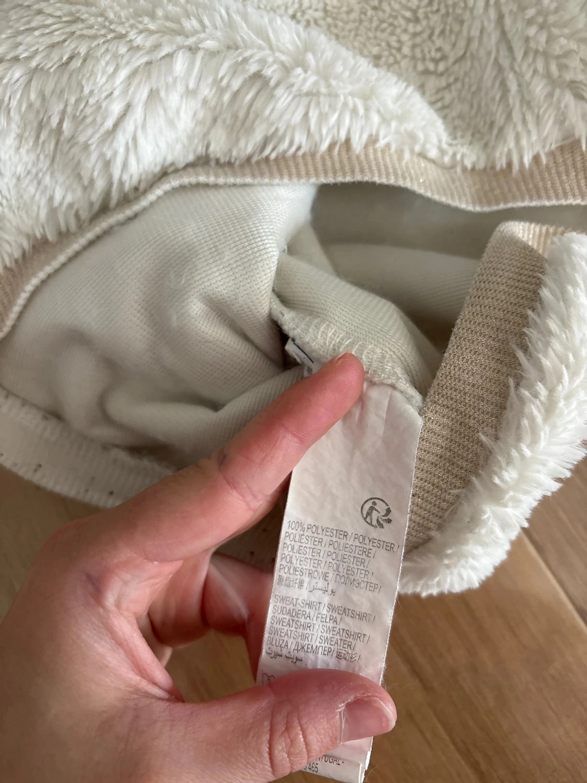 White / cream thick sweater / sweatshirt Kiabi size 10 years – photo 4